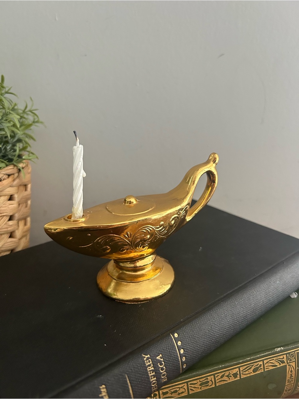 Vintage Brass Aladdin Lamp Candle Holders Candlesticks Genie